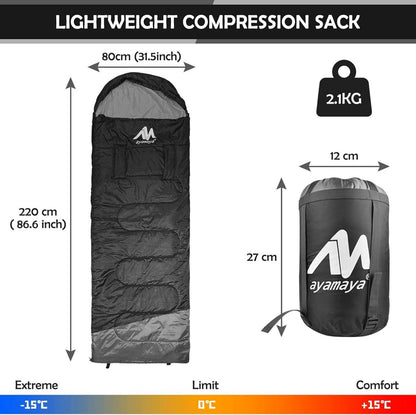 Outdoor Deckenschlafsack -20 ℃-10℃ Koppelbar 220x80cm - Wasserdichter