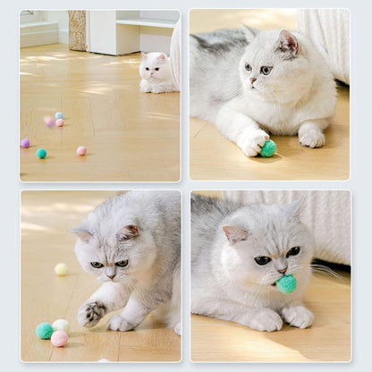 100 Stück Katzenfilzbälle Weiche Katzenbälle Mehrfarbig