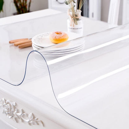 PVC Tischdecke Transparent 80x150cm / 150x80cm - 2mm Dicke