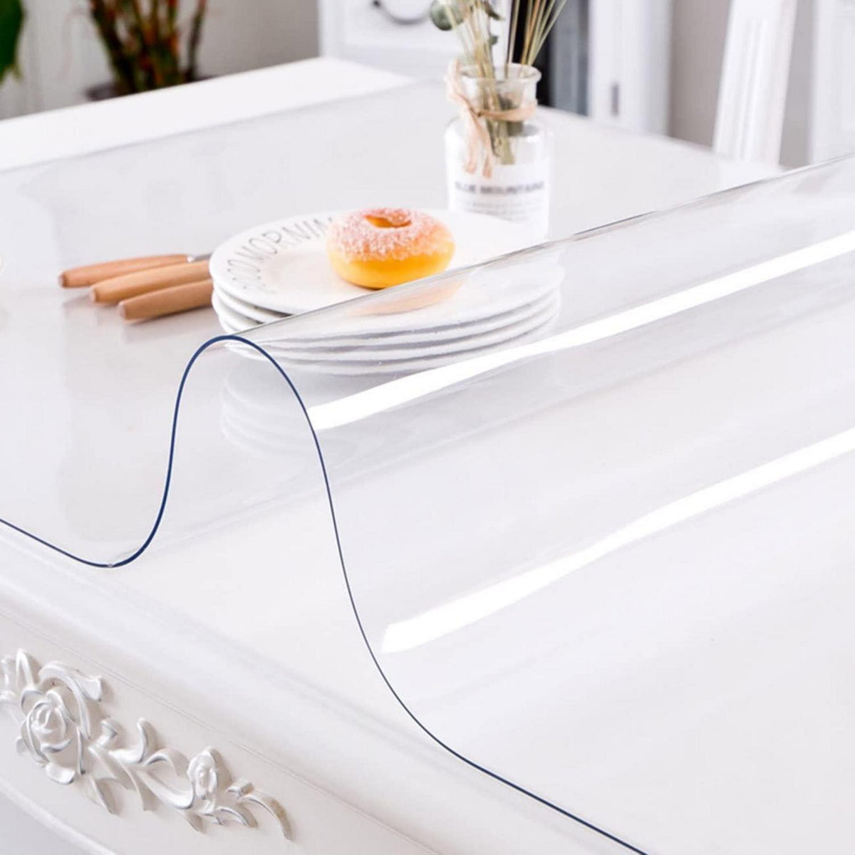 PVC Tischdecke Transparent 85x180cm - 2mm Dicke Schutzfolie
