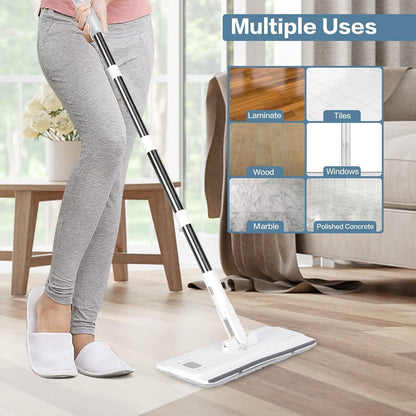Masthome Wischmopp Set mit Eimer 140cm Edelstahl Griff 10 Pads