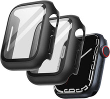 Displayschutz Hülle Apple Watch Series 9 8 7 41mm Schutzfolie Schwarz