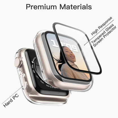Schutzhülle Apple Watch Series 9 8 7 41mm Displayschutzglas