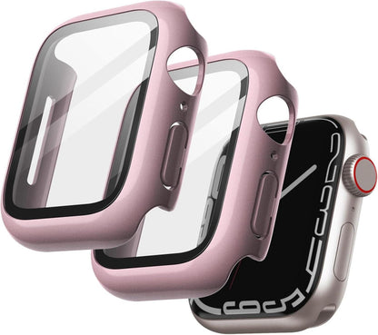 Displayschutz Hülle Apple Watch Series 9 8 7 41mm 2er Set Roségold