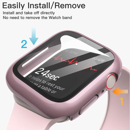 Apple Watch Series 9 8 7 Hülle Displayschutz Roségold 41mm 2er Set