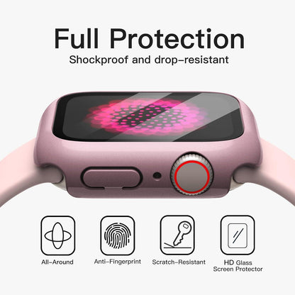 Schutzhülle Displayschutz Apple Watch Series 9 8 7 41mm Roségold 2 Stk
