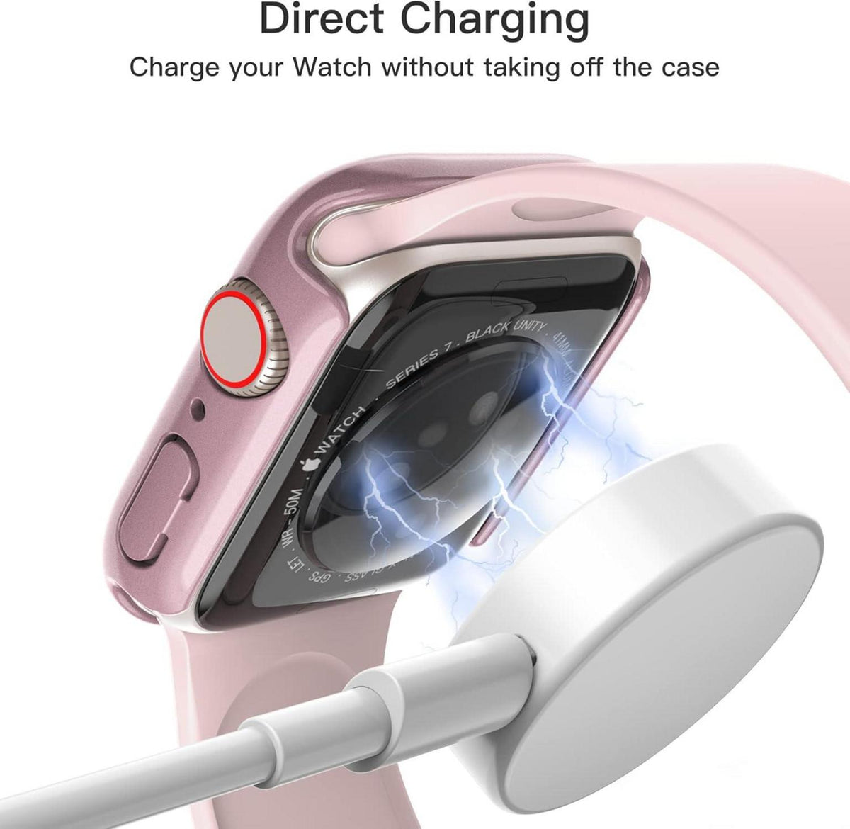 Schutzhülle Displayschutz Apple Watch Series 9 8 7 41mm Roségold 2