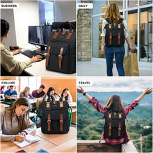 Großer Damen Laptop Schulrucksack Schwarz wasserdicht für