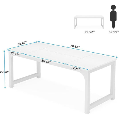 Schreibtisch 180x80cm Schwarz Weiß – Modernes Home Office