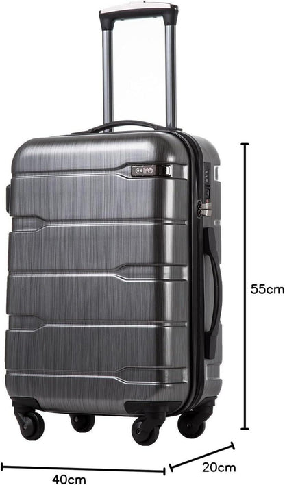 COOLIFE Hartschalen-Koffer PC Material TSA-Schloss Silber Handgepäck