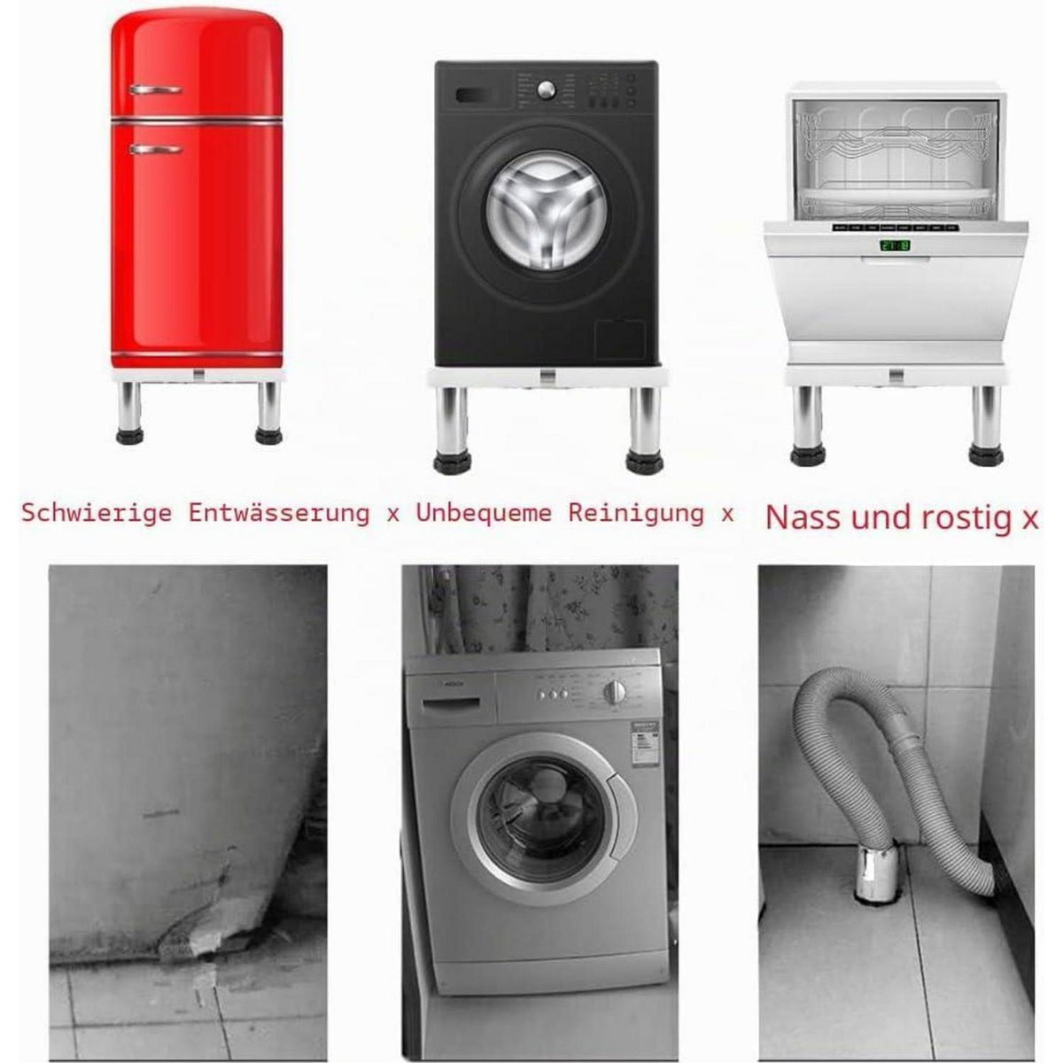 Waschmaschinenständer verstellbar – Podest für Waschmaschine & Co.