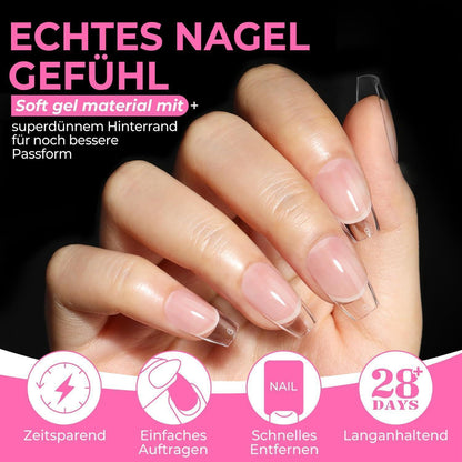 Kurze Ballerina Nagelspitzen 216 Stück – Vollabdeckung Gel Nägel