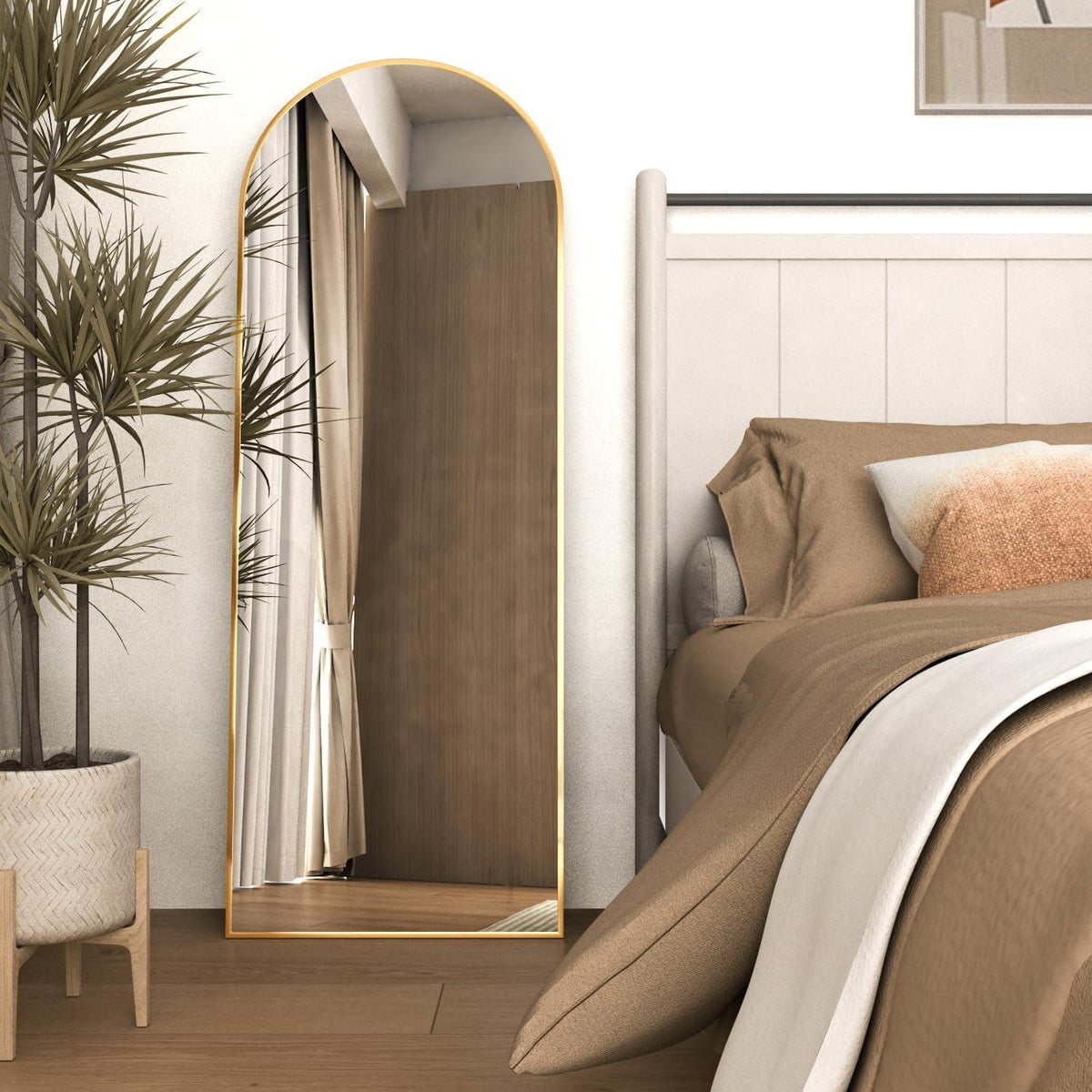 Großer Goldener Ganzkörperspiegel 165x60cm – Stand- & Wandspiegel