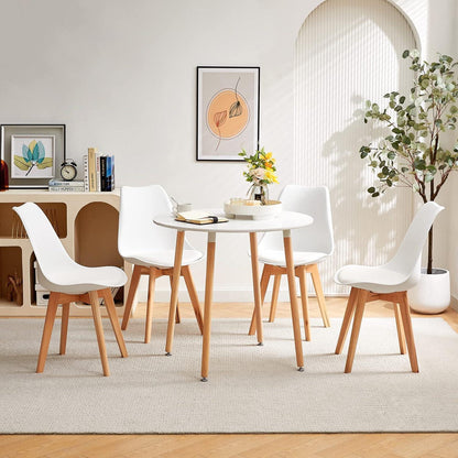 Moderner runder Esstisch weiß 80x80cm – MDF Küchentisch