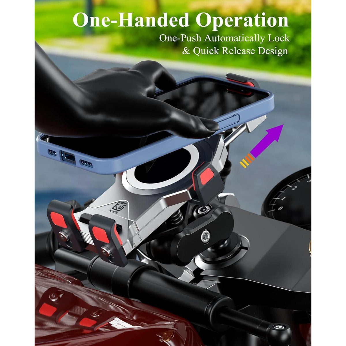 Motorrad Handyhalterung Gabelschaft mit Vibrationsdämpfer