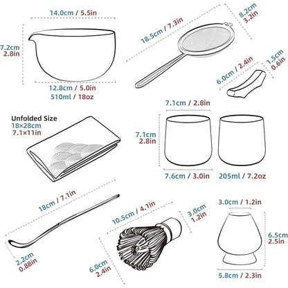 Japanisches Matcha Tee Set – 9tlg. mit Schale & Zubehör