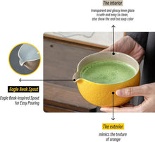Matcha Schale 510ml Naturstein Mandarine-Gelb mit