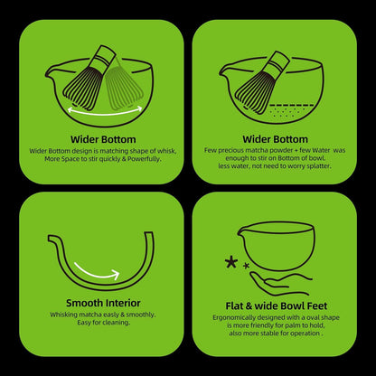 Matcha Schale mit Schneebesenablage 510 ml, Keramik, Zeremonialzubehör