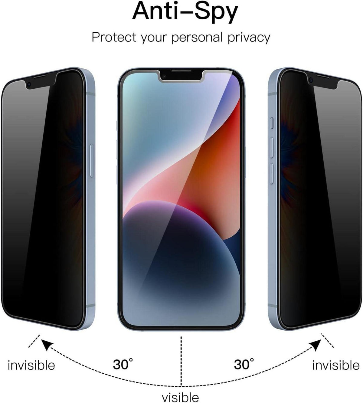 Sichtschutz iPhone 14 6,1 Zoll Anti-Spähen Privatsphäre 9H Folie 2