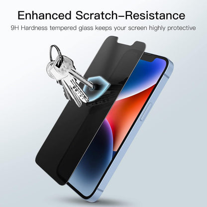 Sichtschutz iPhone 14 6,1 Zoll Anti-Spähen Schutzfolie Glas, 2 Stück
