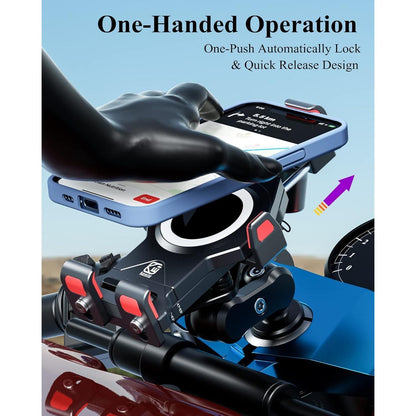 Motorrad Handyhalterung mit Vibrationsdämpfer & Diebstahlschutz