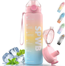 Sport Trinkflasche 1L Auslaufsicher BPA-frei mit Filter Zeitmarkierung