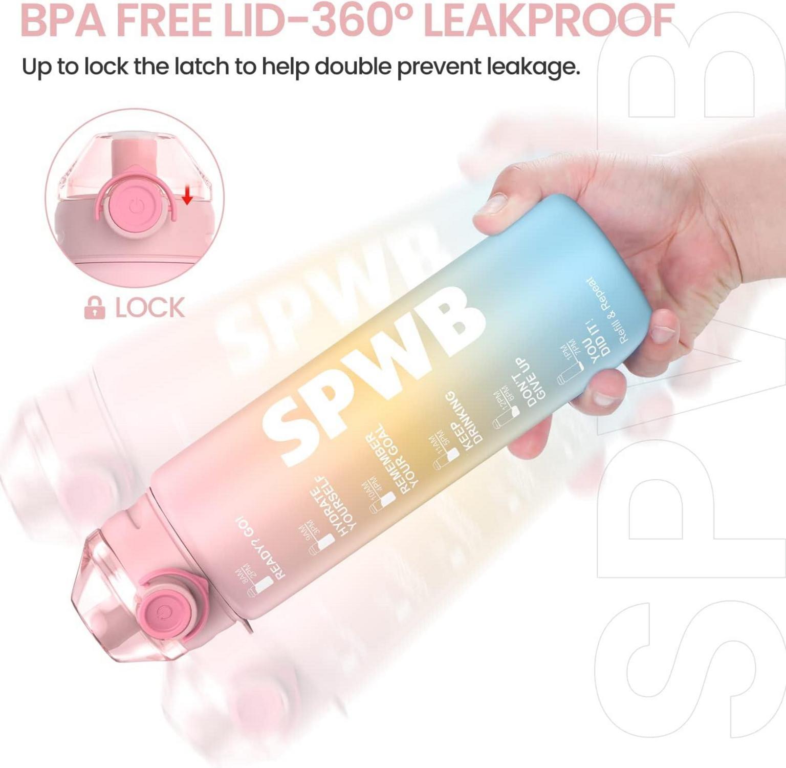 Sport Trinkflasche 1L Auslaufsicher BPA-frei Tritan mit Filter Zeitmarkierung