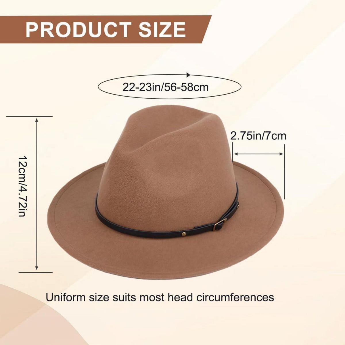Fedora Hut mit Gürtelschnalle – Klassischer Filzhut Khaki