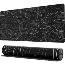 XL Gaming Mauspad mit topographischer Karte, Schwarz