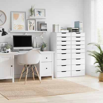 Weiße Kommode mit 9 Schubladen – Schmaler Schubladenschrank