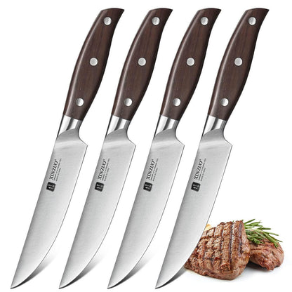 Steakmesser Set 4-teilig Edelstahl 1.4116 | Scharfes Besteck für Zuhause