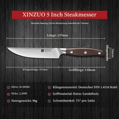 Steakmesser Set 4-teilig Edelstahl 1.4116 | Scharfes Besteck für Zuhause