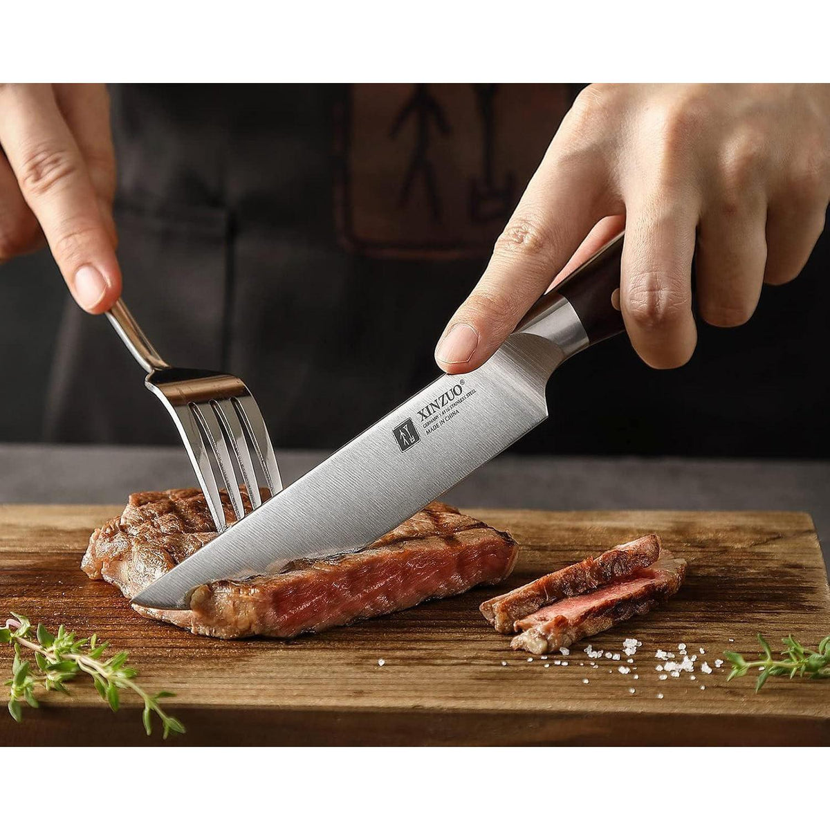 Steakmesser Set 4-teilig Edelstahl 1.4116 | Scharfes Besteck für Zuhause