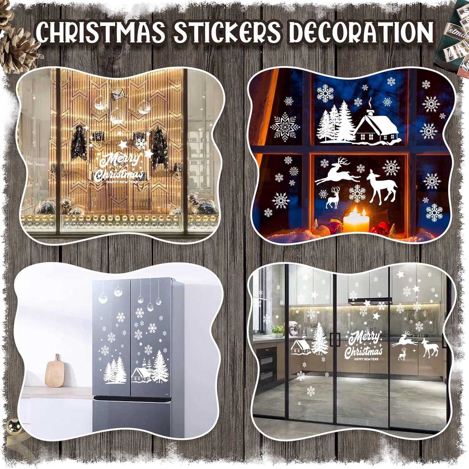 Fensterbilder Weihnachten Schneeflocken Fensterdeko Selbstklebend 9