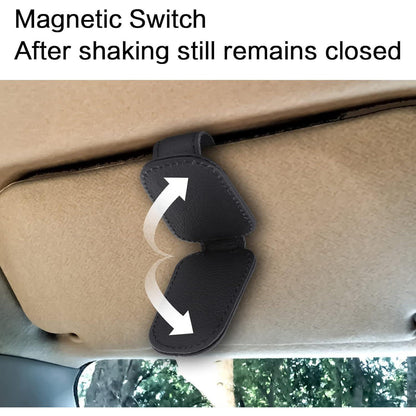 Magnetischer Leder Brillenhalter für Auto Sonnenblende
