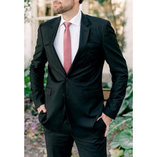 Herren Krawatte Schmale Seide Einfarbig 6cm Altrosa