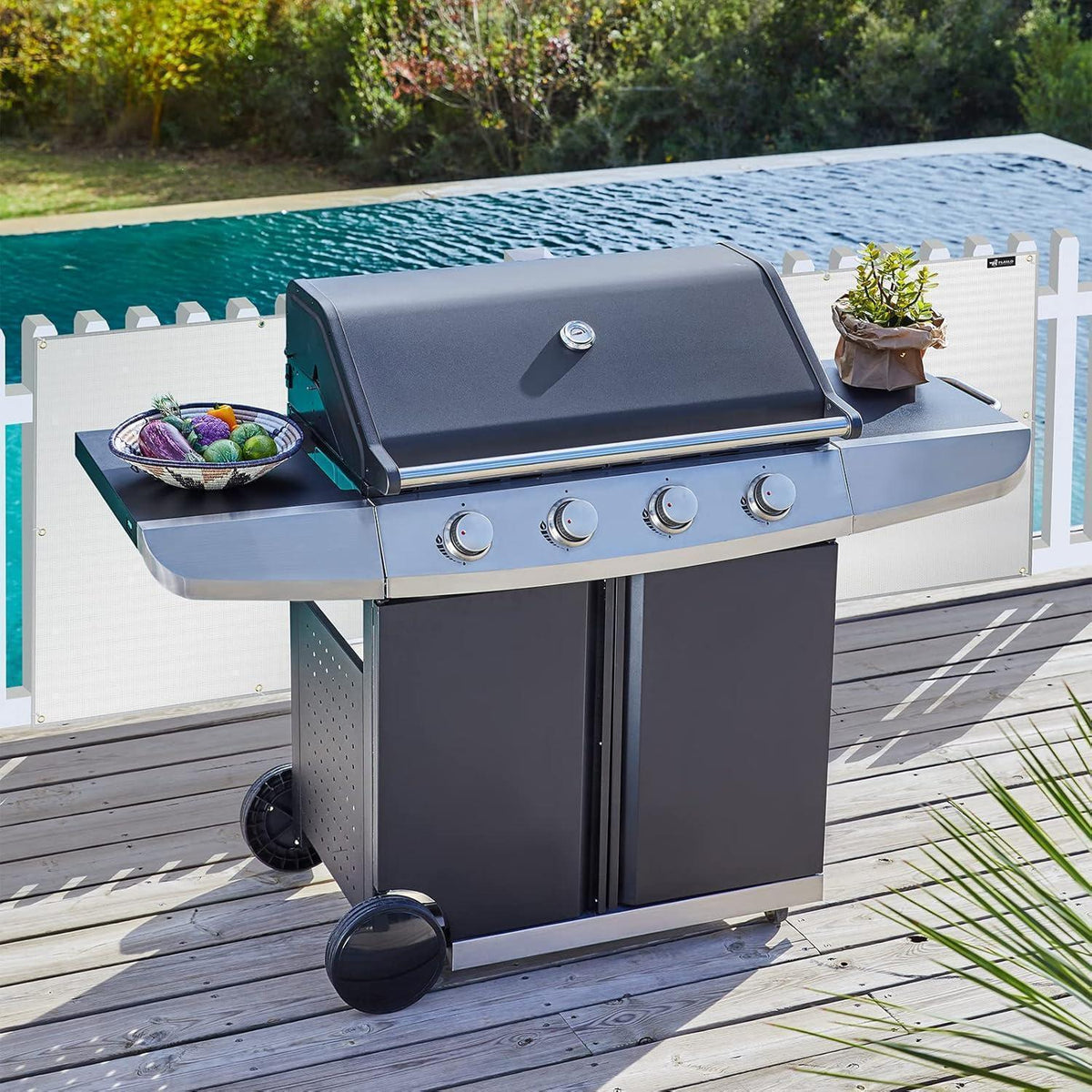 Aluminium Hitzeschutzmatte für Grill & Herd 102x122 cm