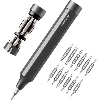 Feinmechaniker Schraubendreher Set 24in1 magnetisch S2 Stahl 360° Kappe Grau