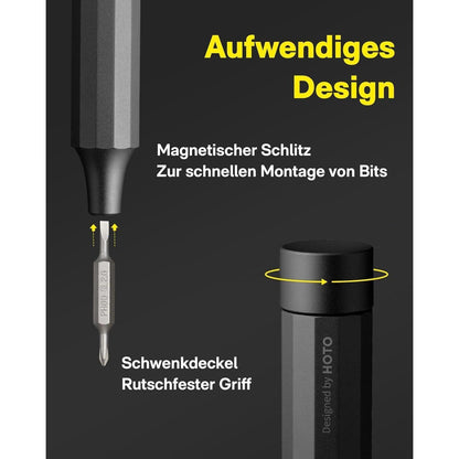Feinmechaniker Schraubendreher Set 24in1 magnetisch S2 Stahl 360° Kappe Grau
