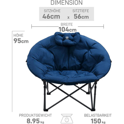 Luxus Campingstuhl Faltbar XXL 150KG Rund Klappstuhl
