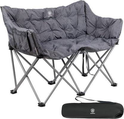 Faltbares Campingsofa für 2 Personen XXL Luxus 300KG Belastbar Grau