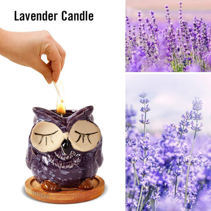 Lavendel Duftkerze in Eulen Form Duftkerzen Geschenkset