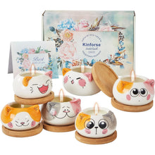 Geschenke für Frauen Duftkerzen geschenkset Katzen Vasen 6x