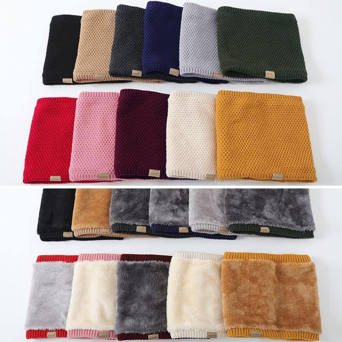Schlauchschal Damen Herren Winter Warm Fleece Rot