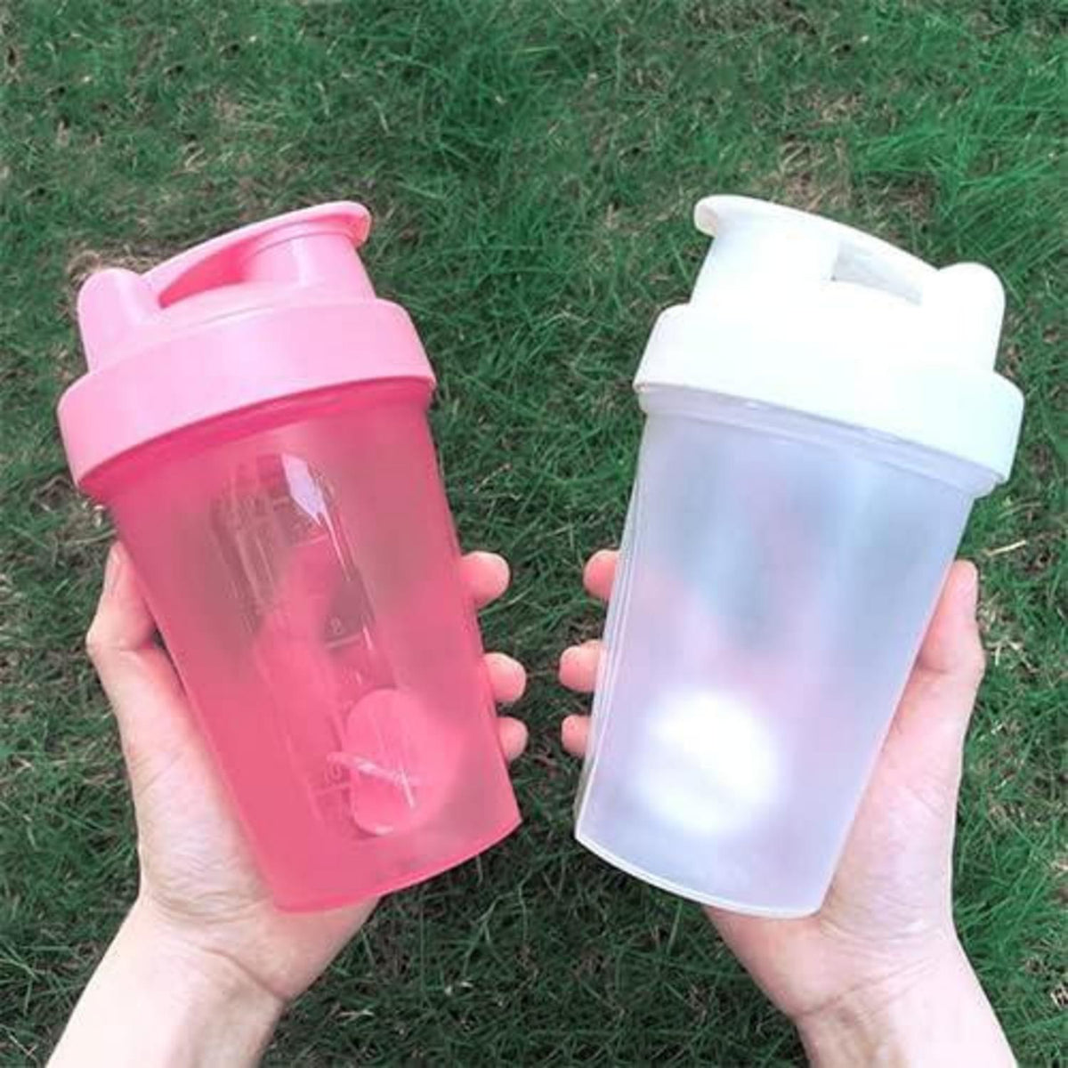 OOTD Protein Shaker Flasche 400 ml Auslaufsicher BPA Frei weiße Mixer Shakes