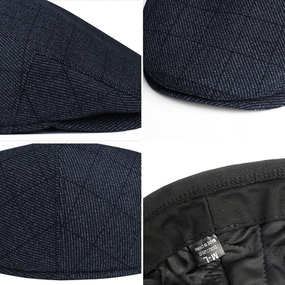 Herren Schirmmütze Gatsby Stil Blau, Windresistent, Verstellbar
