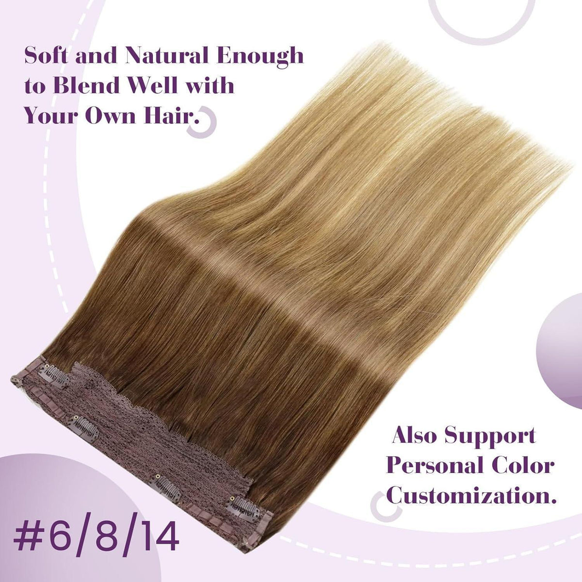 Echthaar Verlängerung Balayage Braun Ombre 35cm
