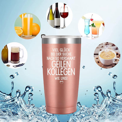 Abschiedsgeschenk Kollegen Kollegin Jobwechsel Glück Weihnachtsgeschenke Tasse 600ml Weinbecher