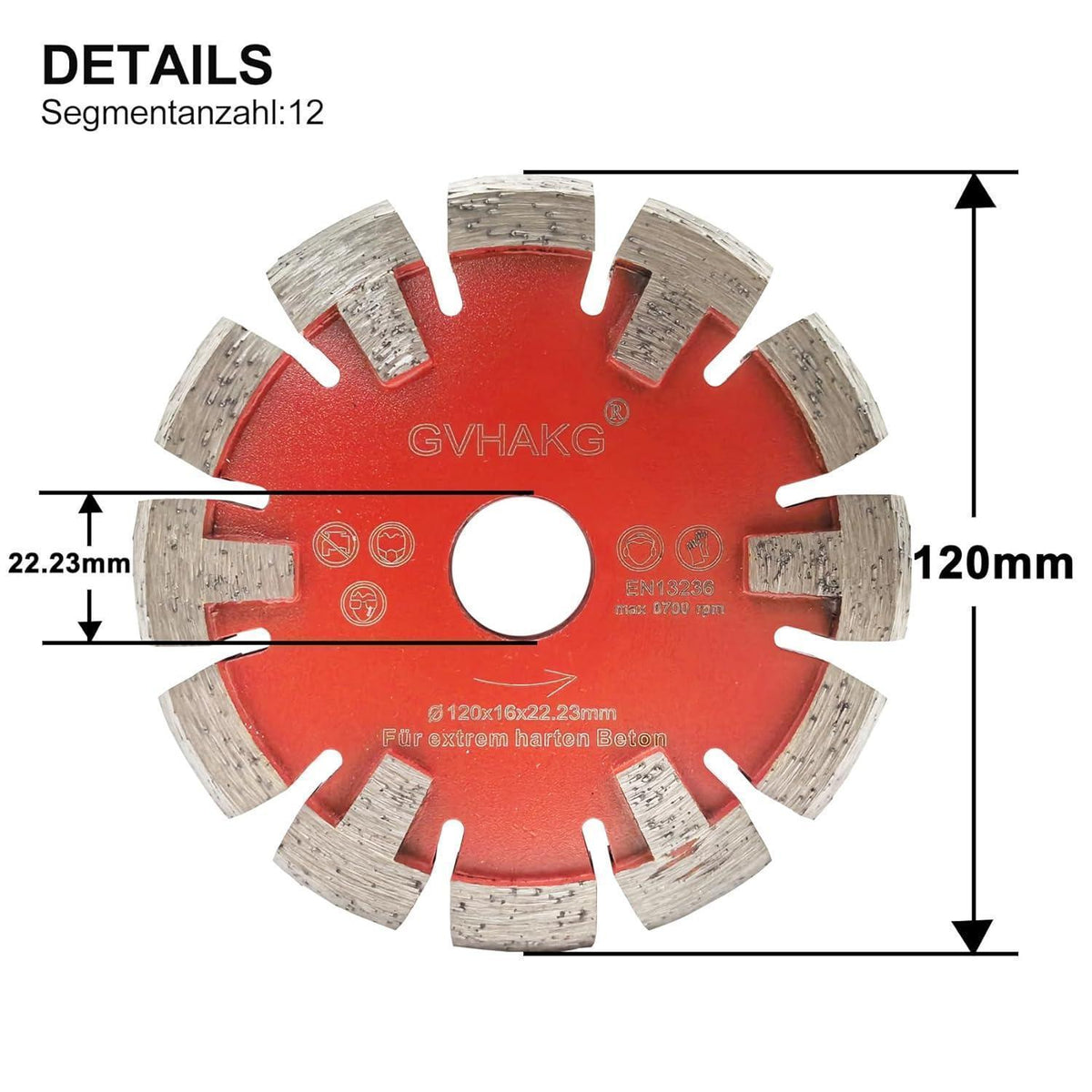 Diamant-Trennscheibe für Estrich & Beton, 120mm