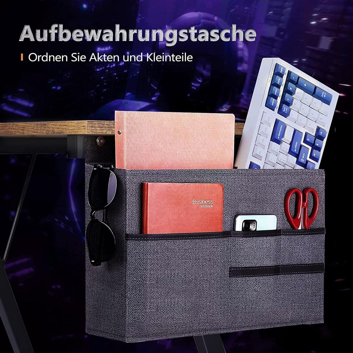 ODK Gaming Schreibtisch L Form mit Monitorständer Vintage Braun 167 x